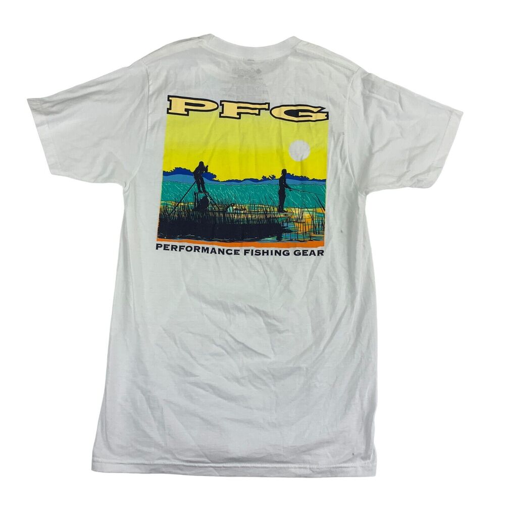 Columbia Mens PFG Malone Graphic Short Sleeve Crewneck T-Shirt White S